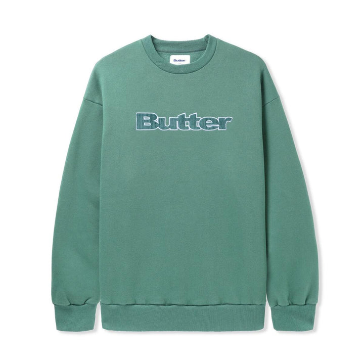 Butter Goods Cord Logo Crewneck Sweatshirt Jungle Wood