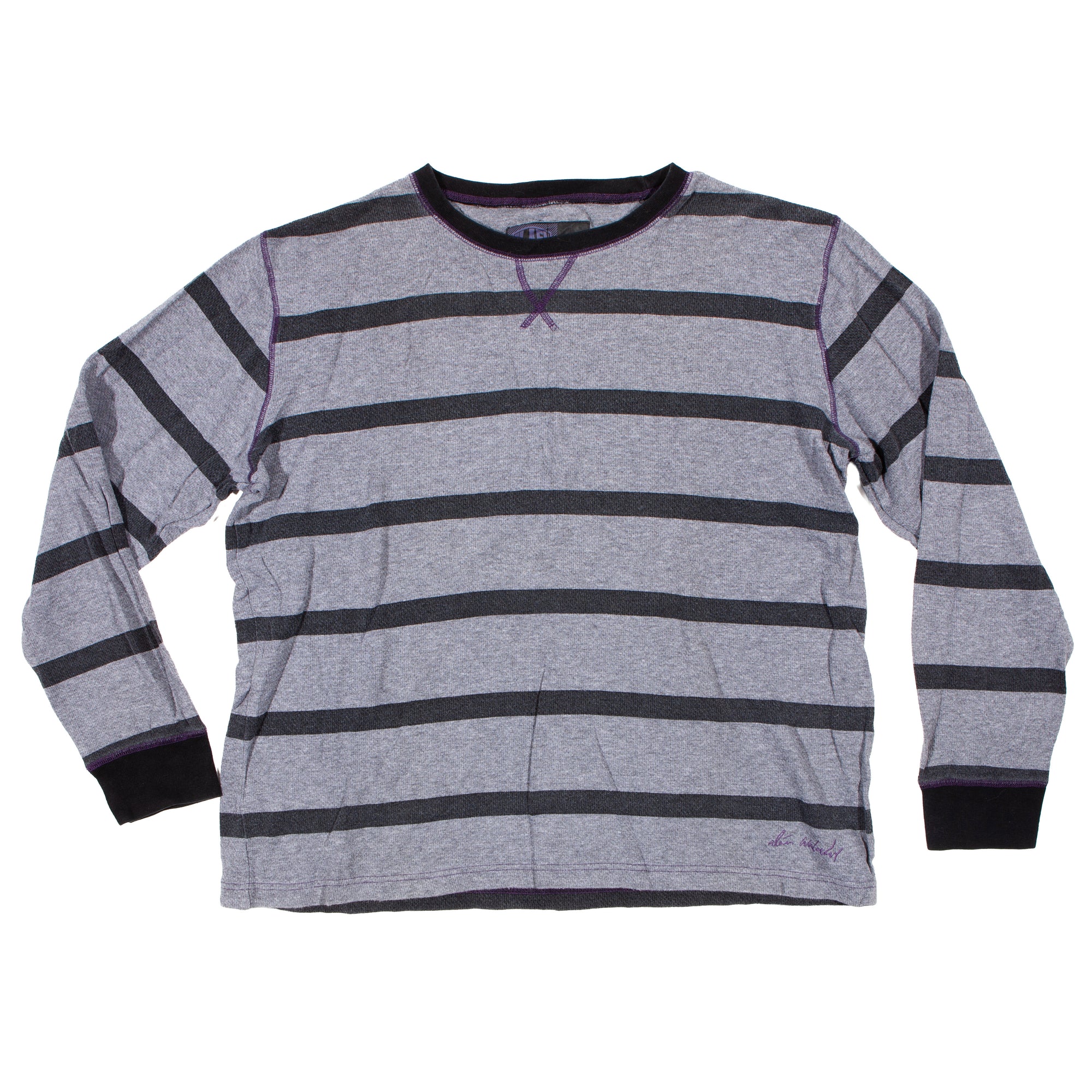 Overripe Alien Workshop Thermal Striped Shirt Grey XL (2006ish)