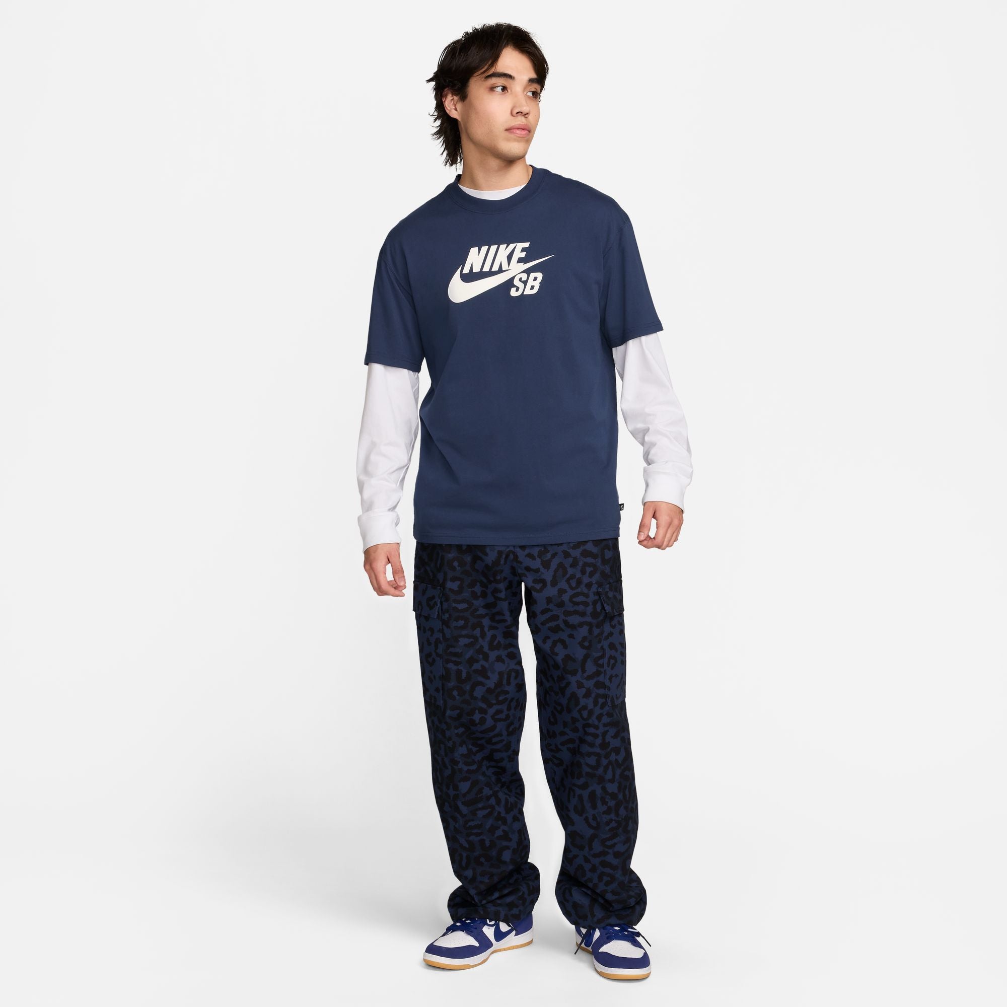 Nike SB Kearny Cargo Pant Midnight Navy AOP Animal Print