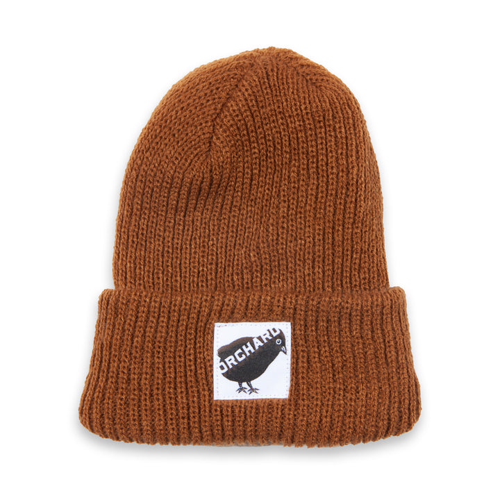 Orchard Bird Logo Short Cuff Beanie Gingerbread