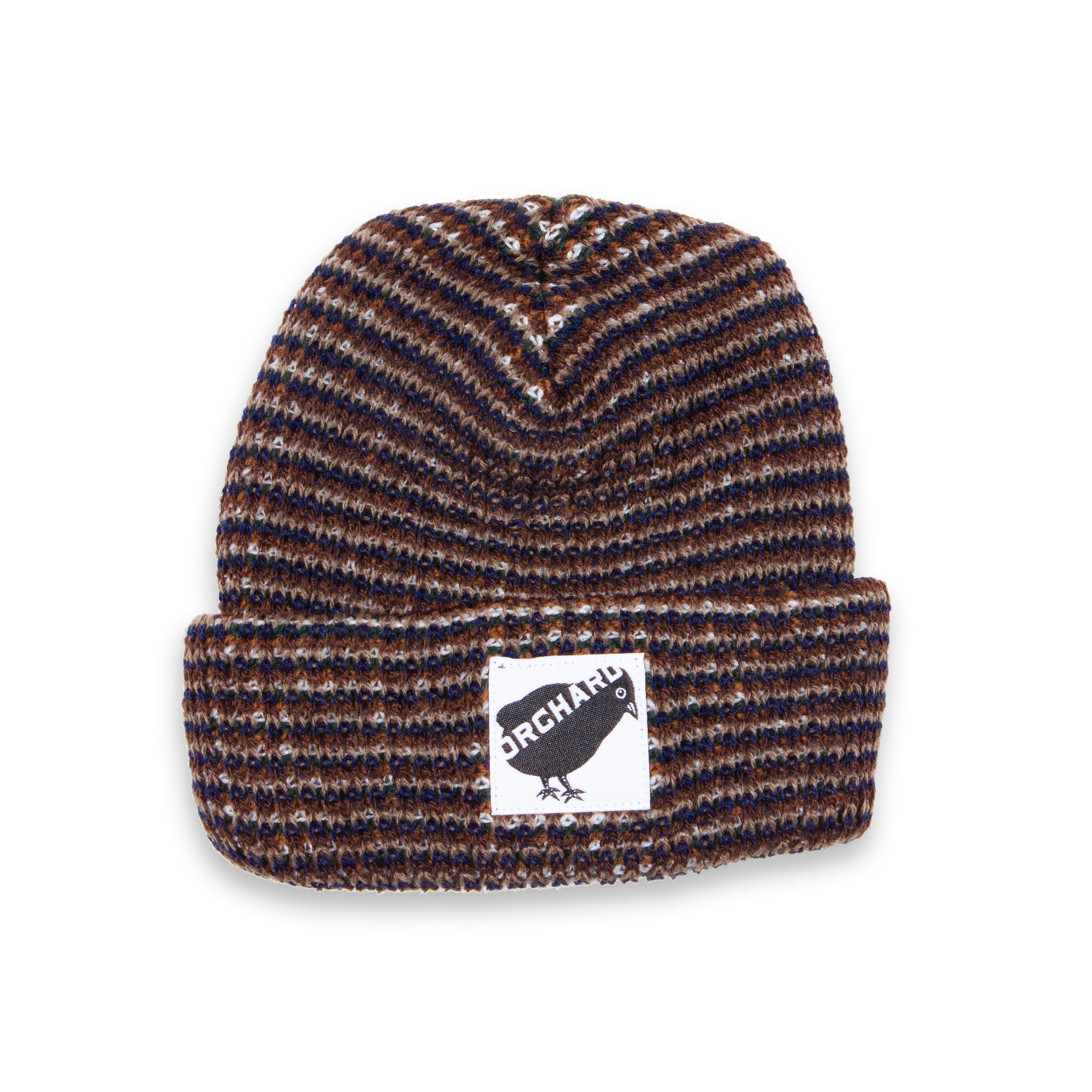 Orchard Bird Logo Short Cuff Beanie Olive/Brown/Blue Multicolor