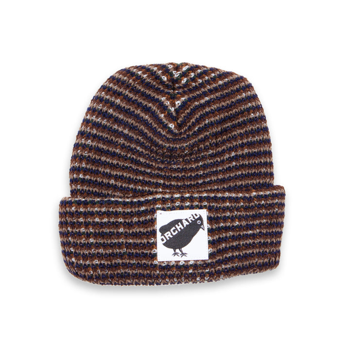 Orchard Bird Logo Short Cuff Beanie Olive/Brown/Blue Multicolor