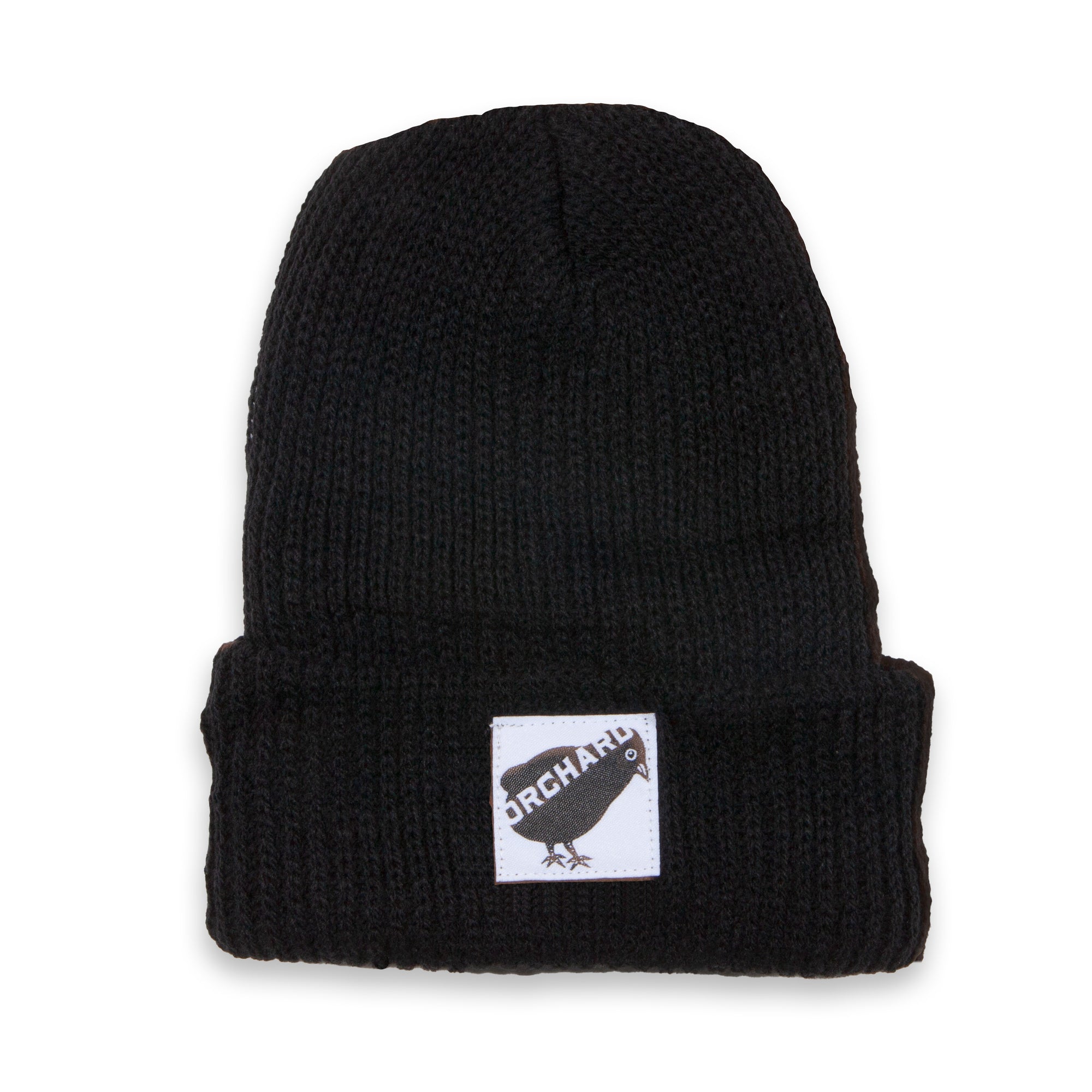 Orchard Bird Logo Short Cuff Beanie Black