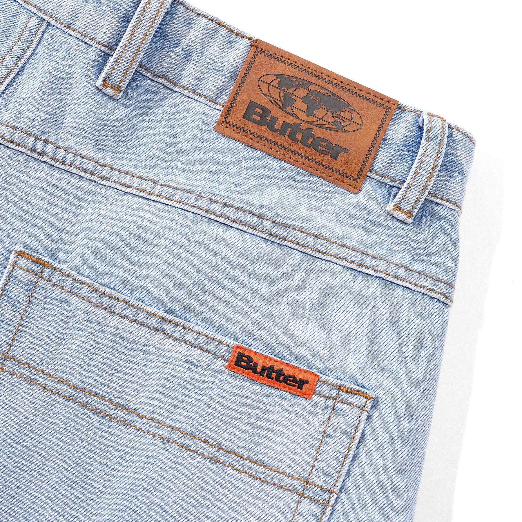 Butter Goods Baggy Denim Shorts Light Blue 25