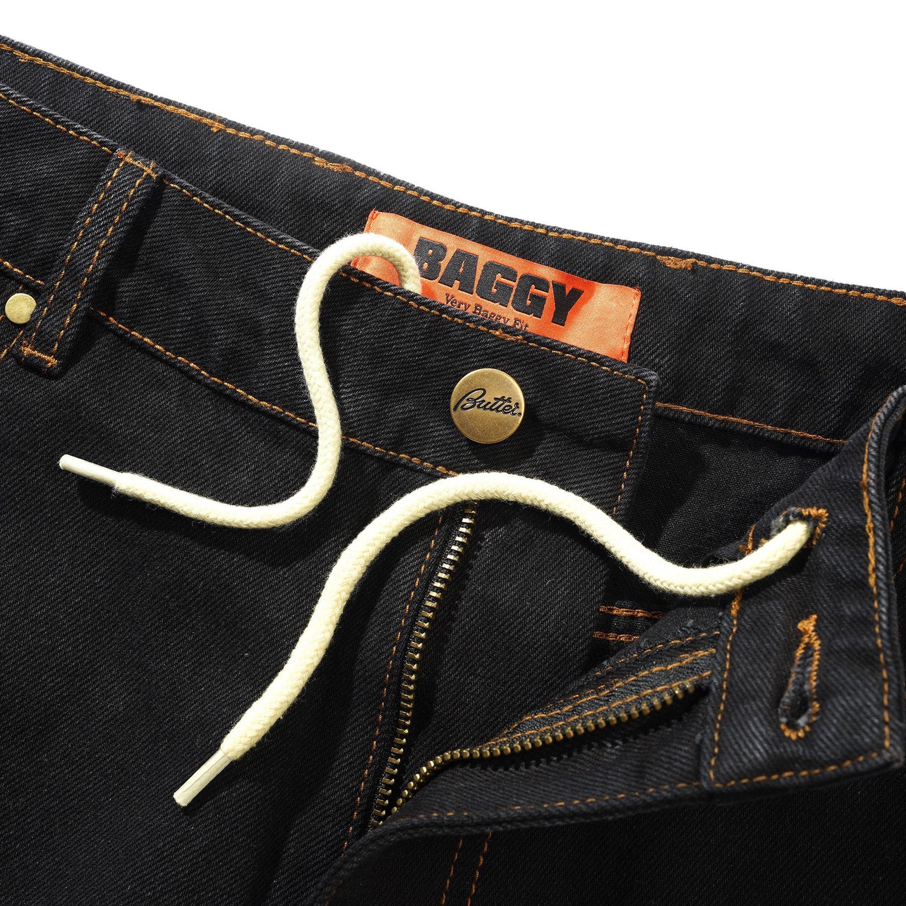 Butter Goods Baggy Denim Jeans Washed Black 25