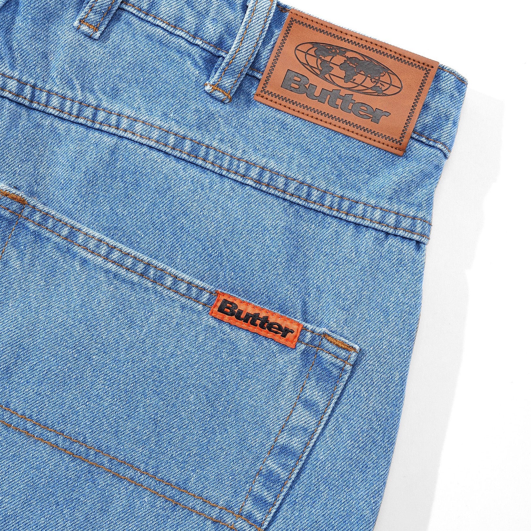 Butter Goods Baggy Denim Shorts Washed Indigo 25