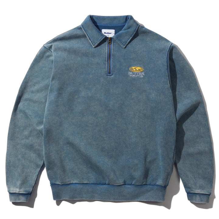 Butter Goods Corp 1/4 Zip Pullover Sweatshirt Navy