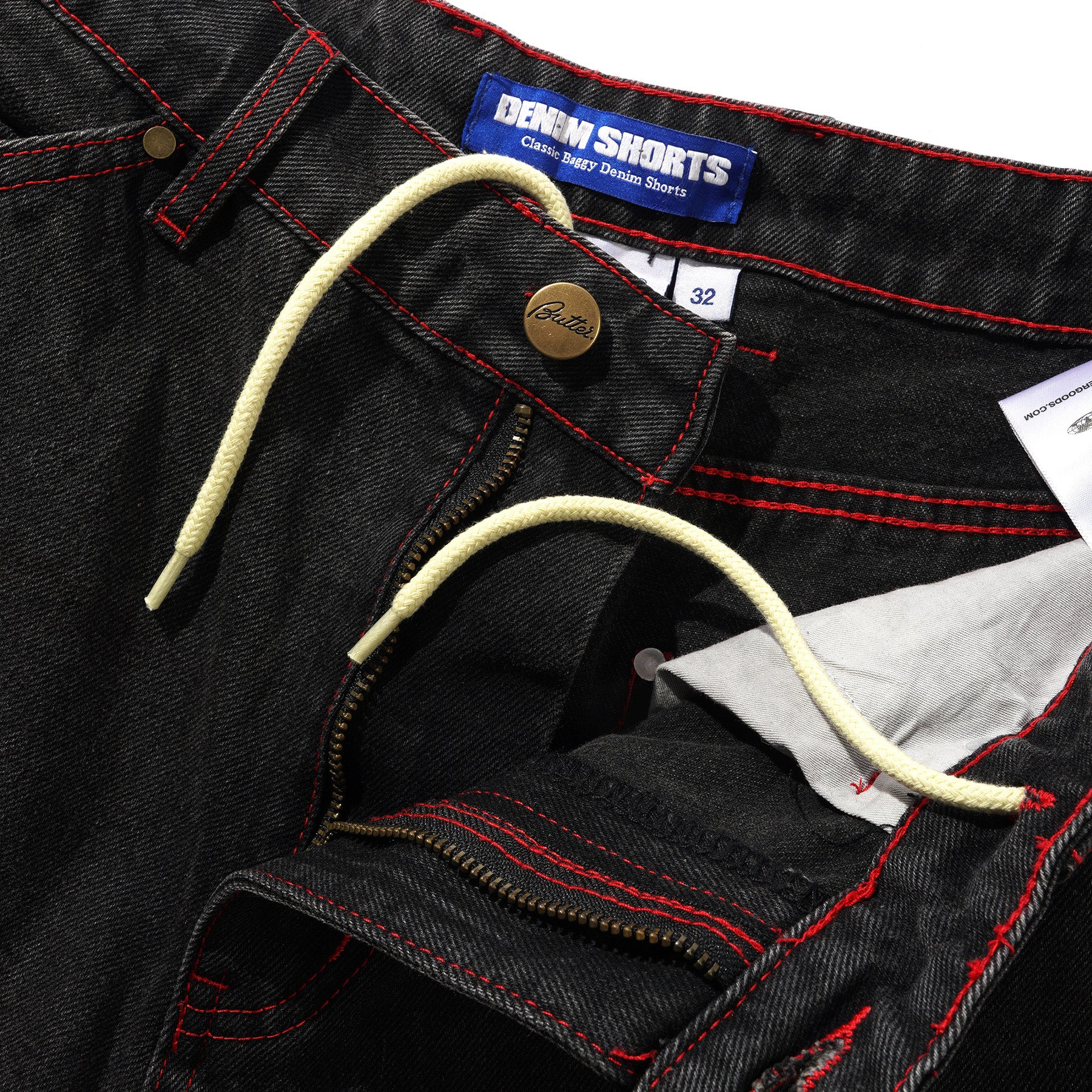 Butter Goods Encounter Denim Shorts Tinted Washed Black