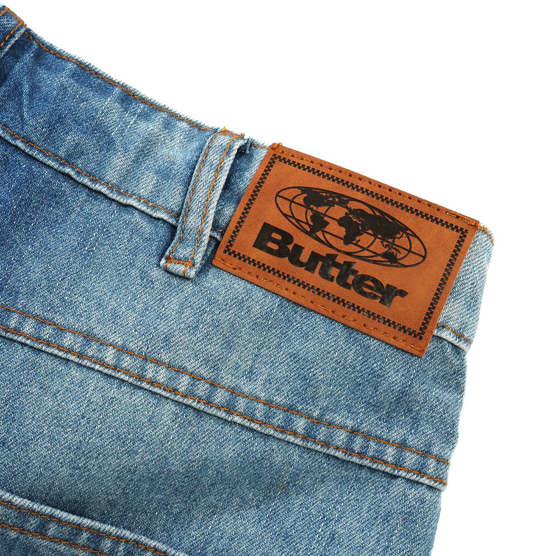 Butter Goods Encounter Denim Shorts Washed Slub Blue