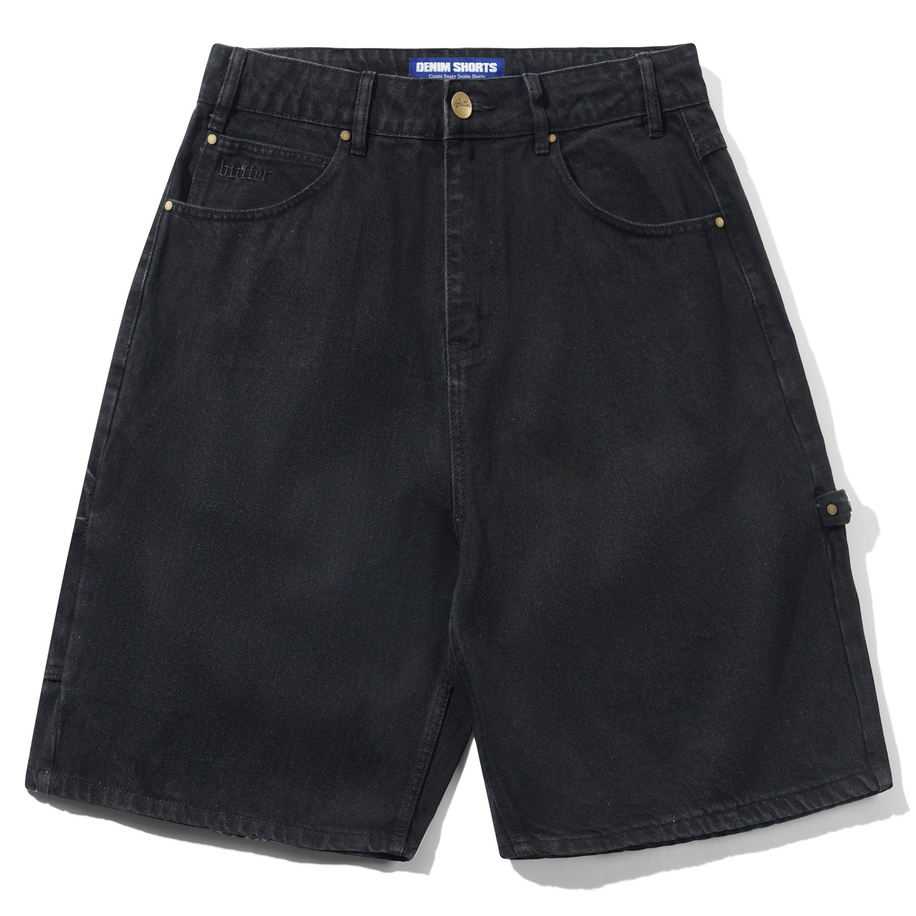 Butter Goods Rivet Denim Shorts Washed Black