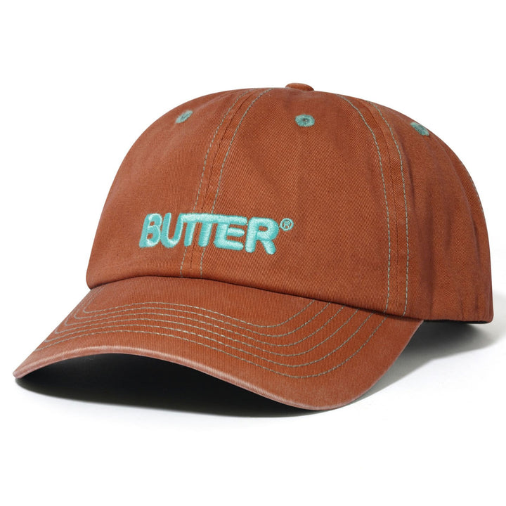 Butter Goods Rounded Logo 6 Panel Cap Washed Sangria