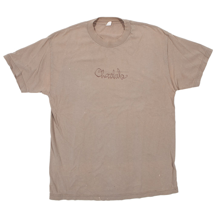 Overripe Chocolate Script Tee Tan Large (1997)