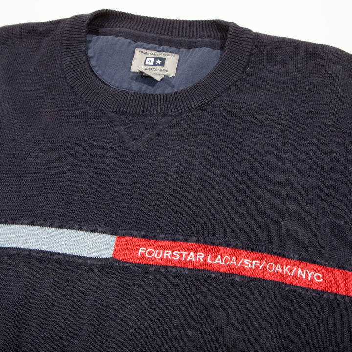 Overripe Fourstar Knit Sweater Navy Large (1998)