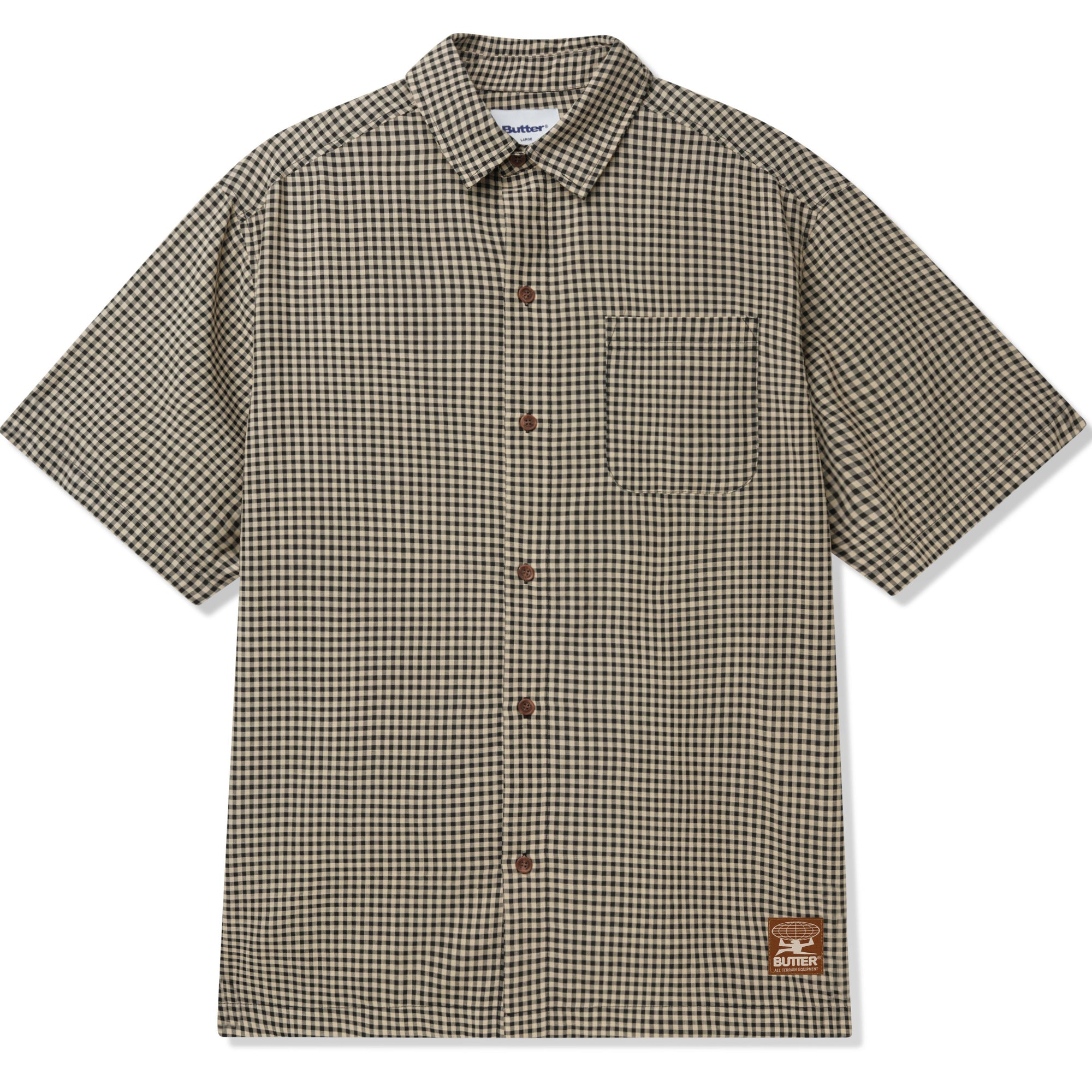 Butter Goods Gingham Button Up Shirt Natural/Black
