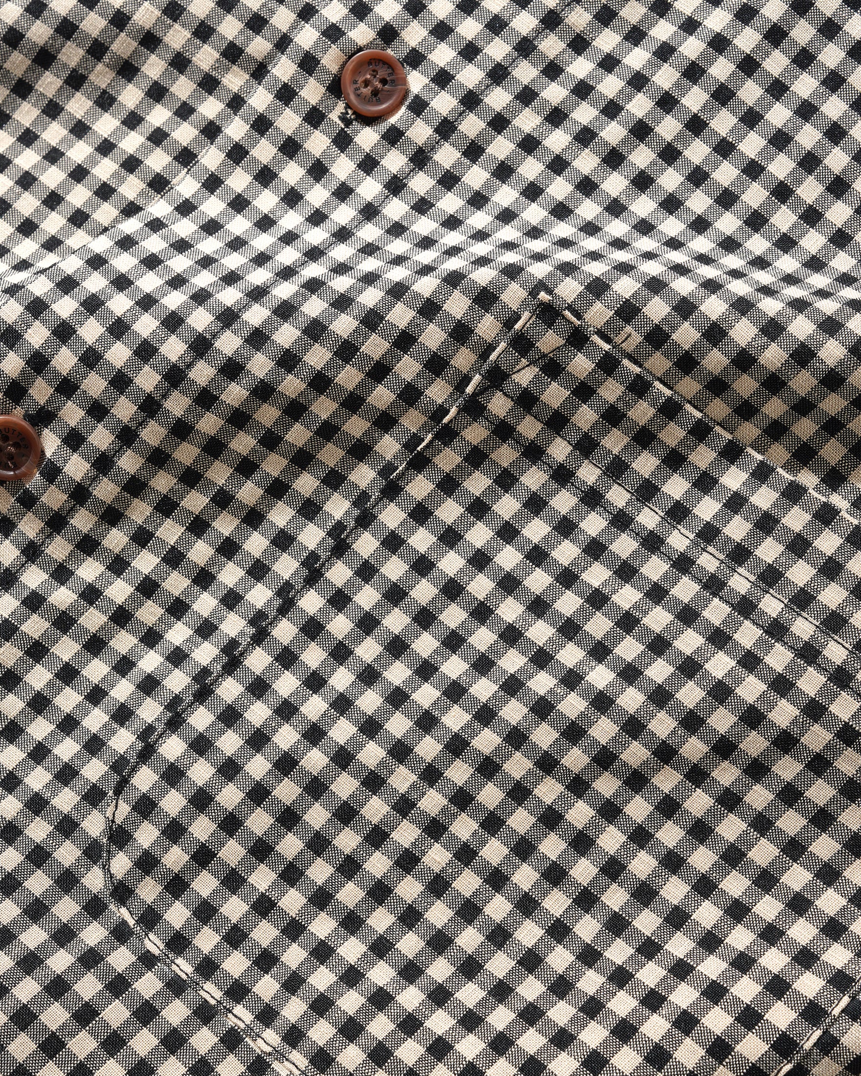 Butter Goods Gingham Button Up Shirt Natural/Black