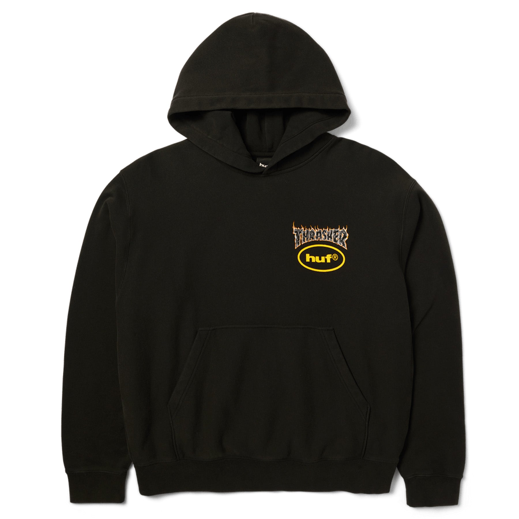 Huf x Thrasher Meltdown Heavy Hoodie Washed Black