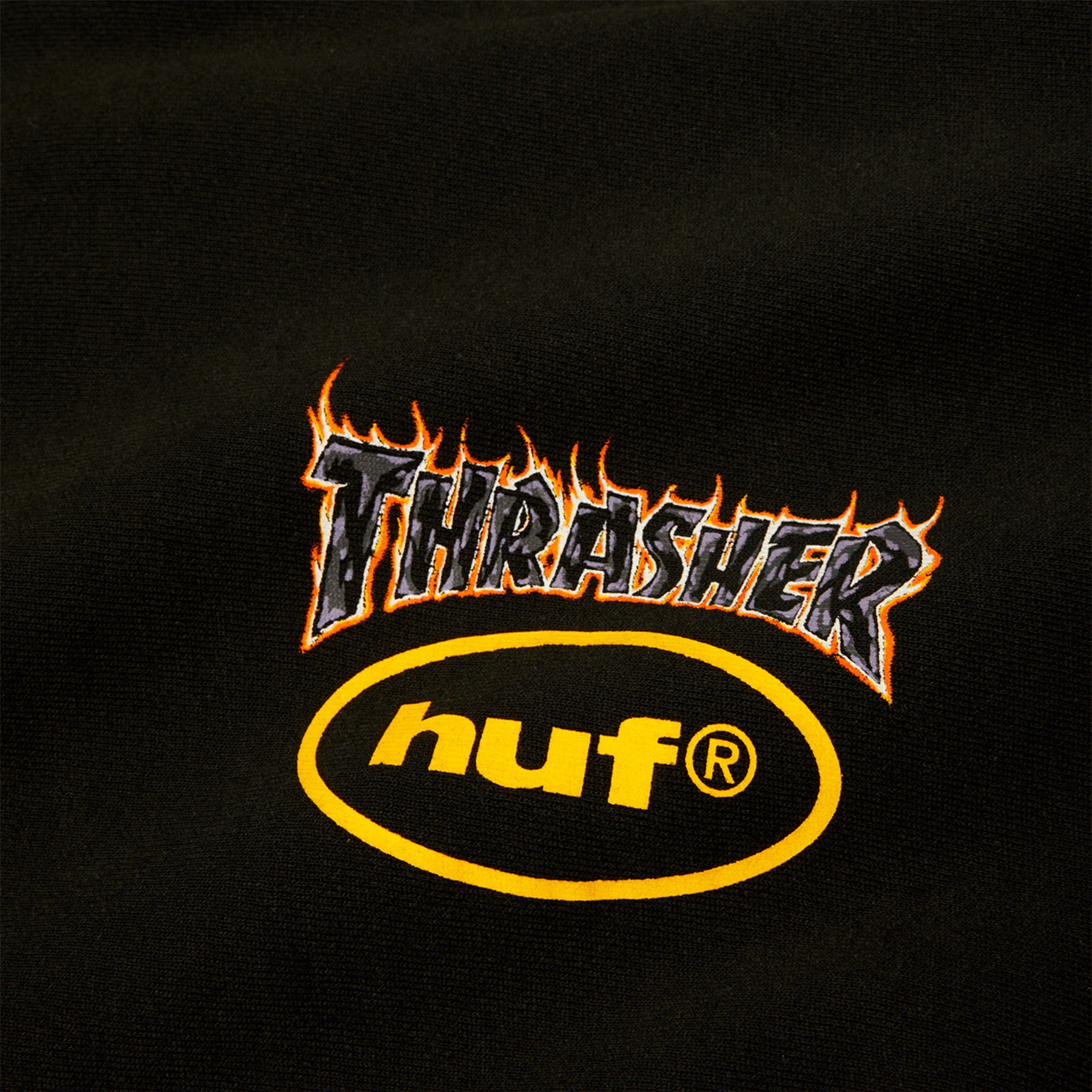 Huf x Thrasher Meltdown Heavy Hoodie Washed Black