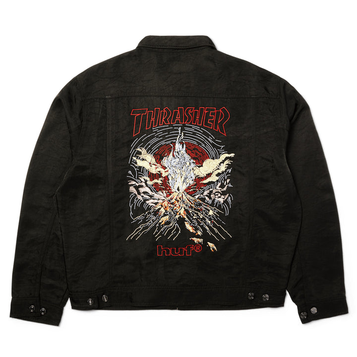 Huf x Thrasher Trucker Jacket Black