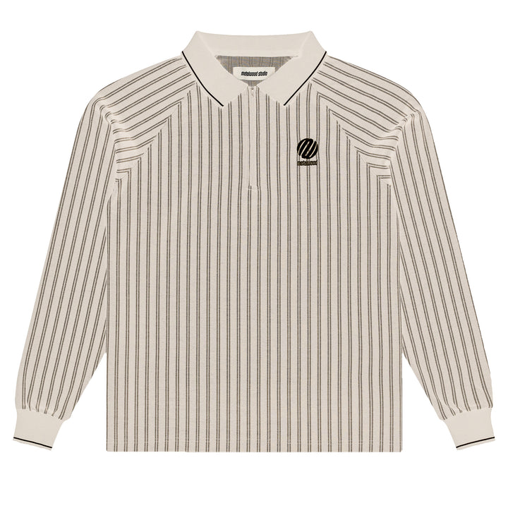 Metalwood Studio Ribbed LS Polo Tan