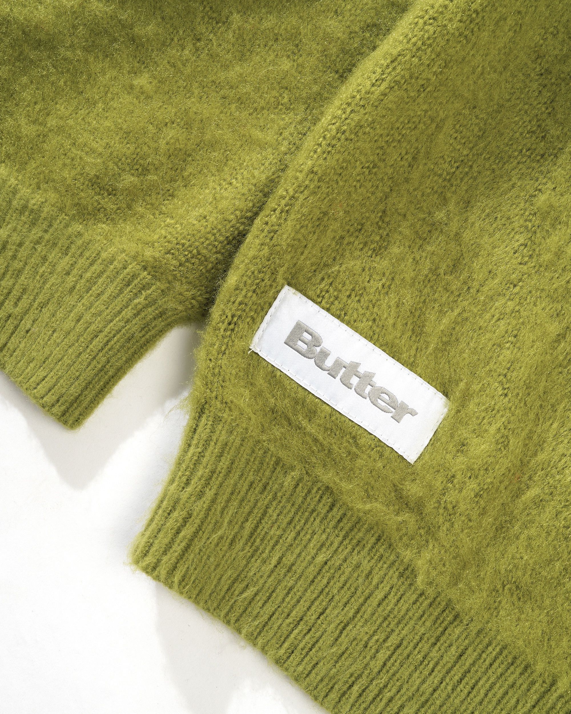 Butter Goods Mohair Button Up Knitted Shirt Moss