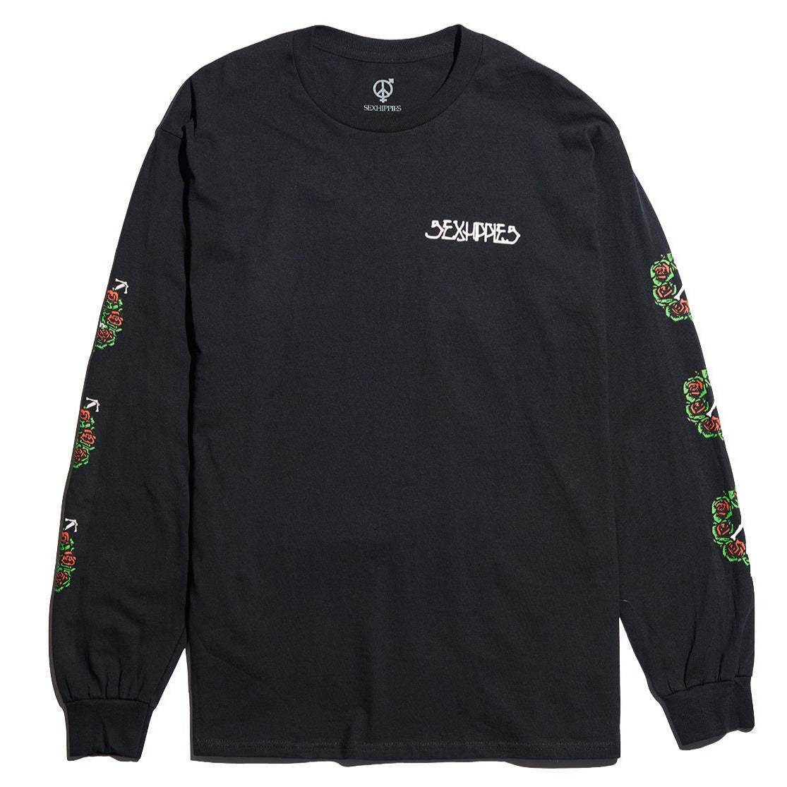 SexHippies Boney Rose Longsleeve Tee Black