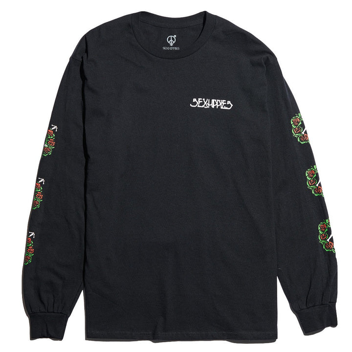 SexHippies Boney Rose Longsleeve Tee Black