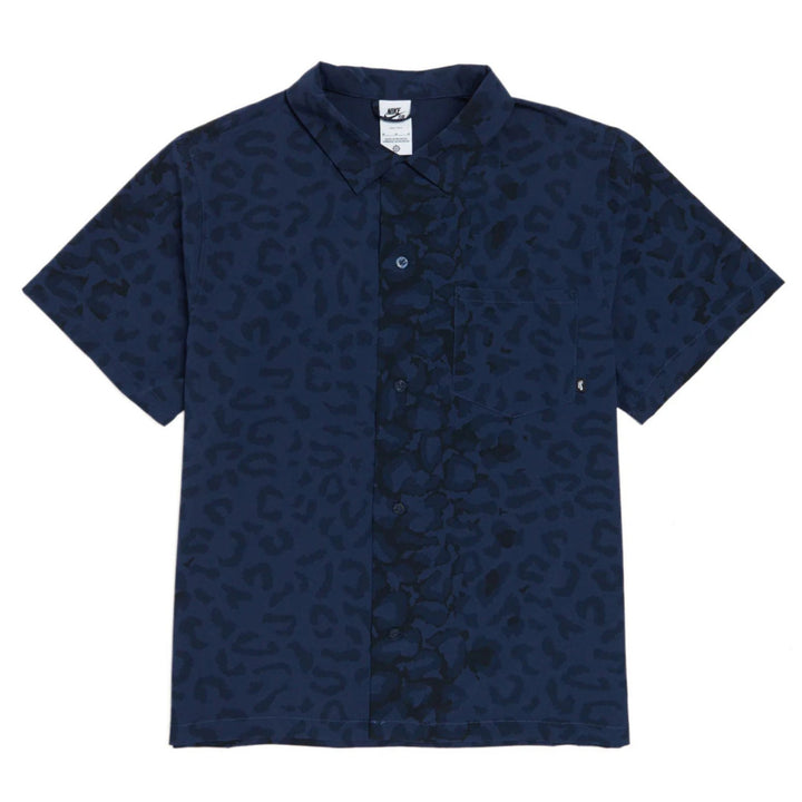 Nike SB Bowler Button Up Animal Print Navy
