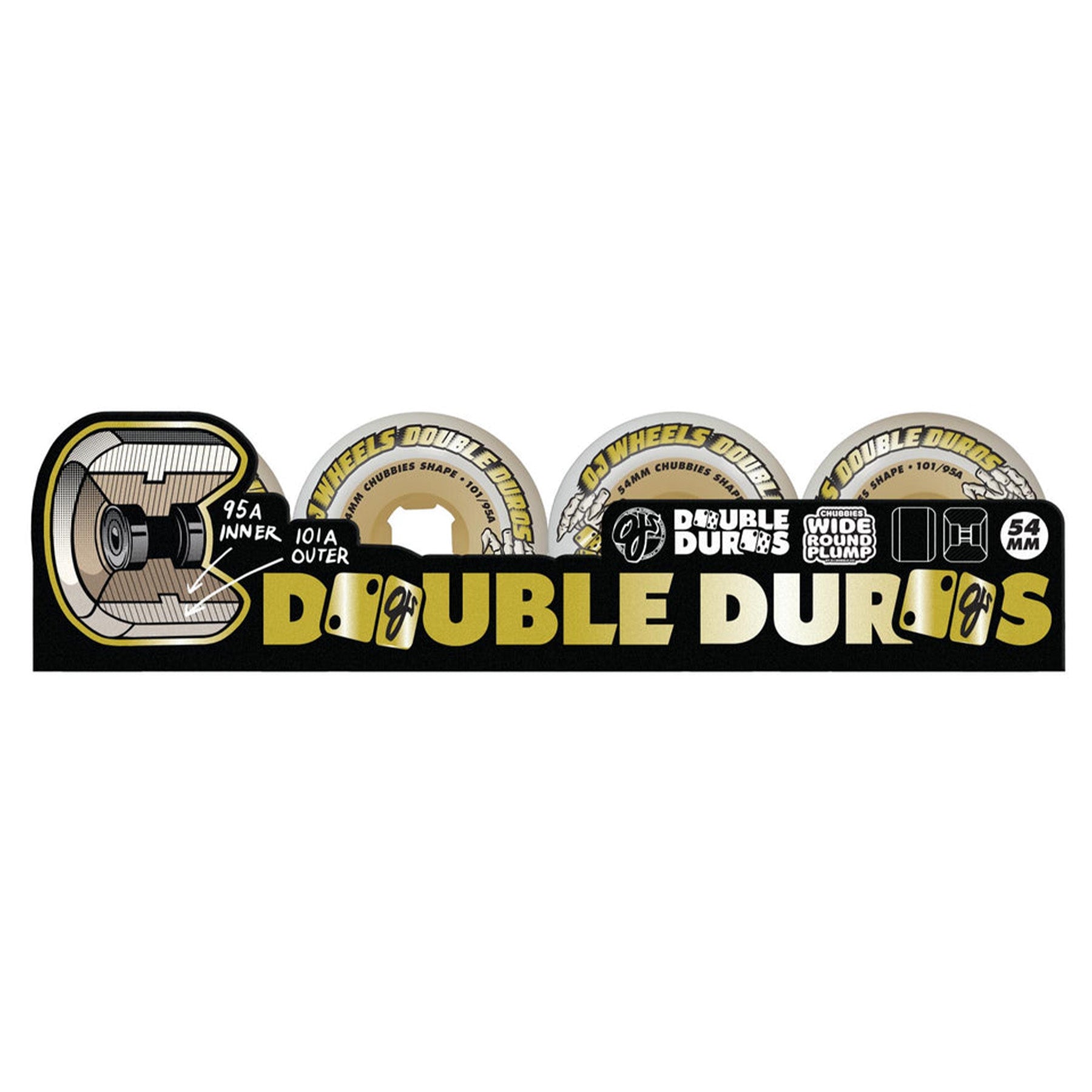 OJ Wheels Double Duro Gum Chubbies 54mm 101a/95a