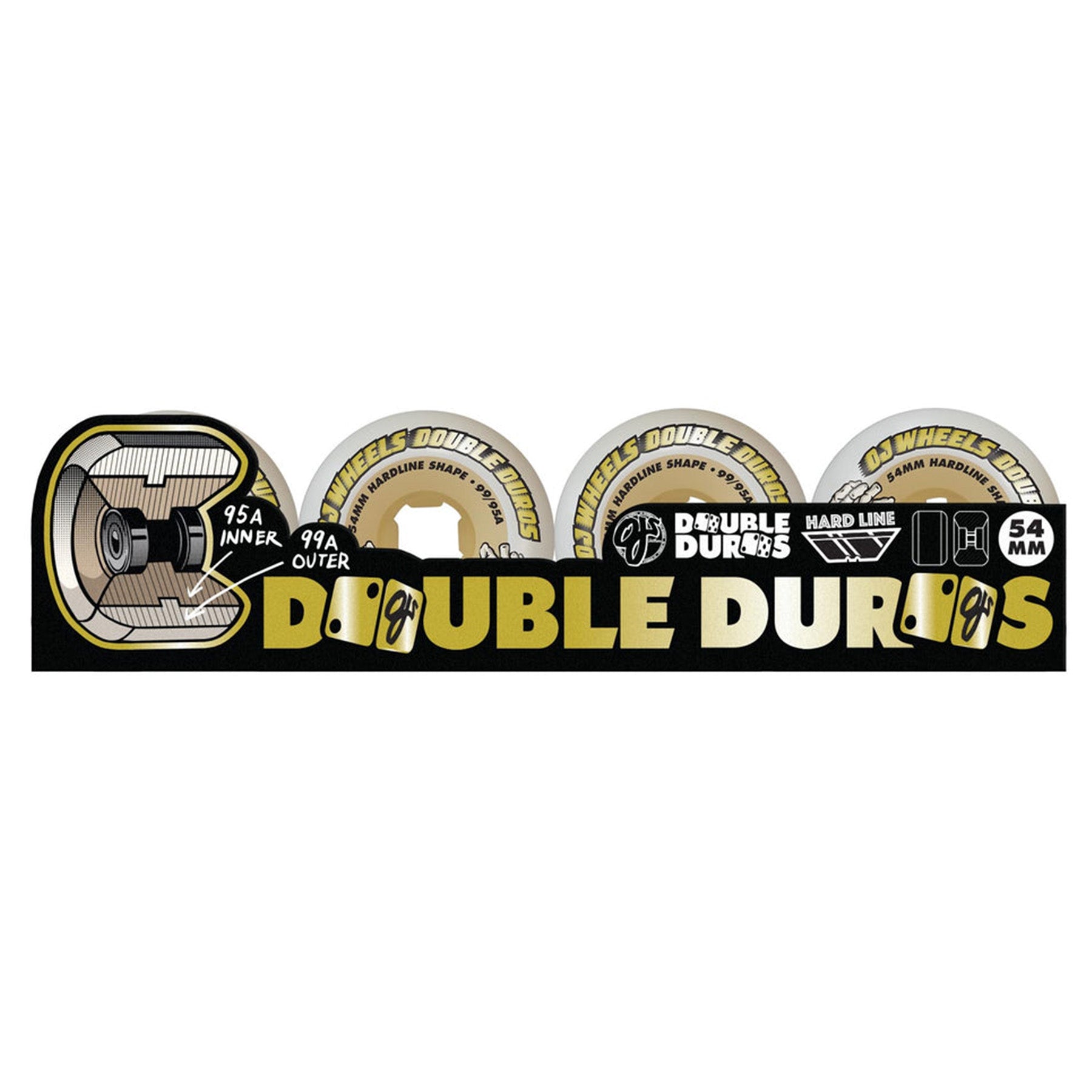 OJ Wheels Double Duro Gum Hardline 54mm 99a/95a