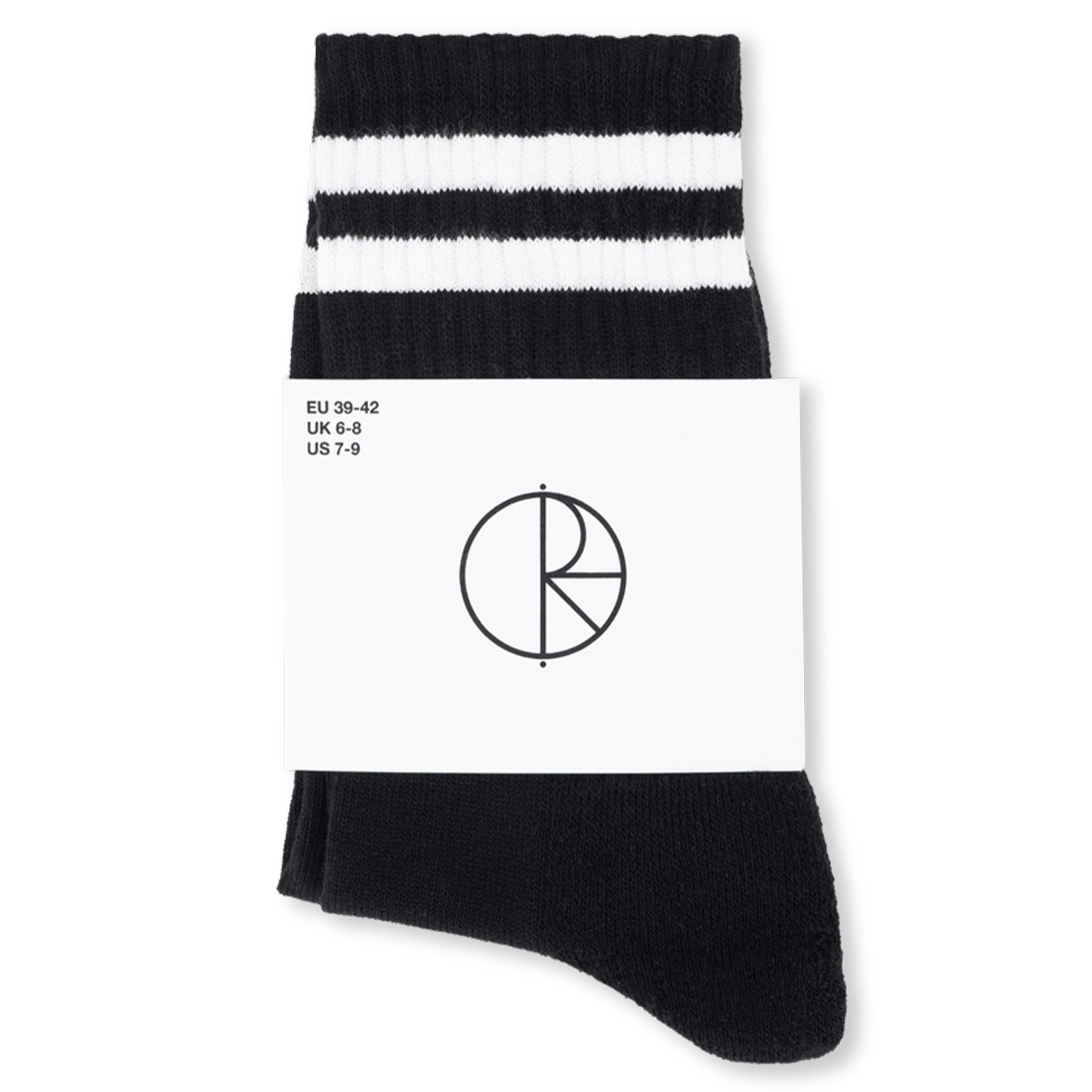 Polar Skate Co. Rib Socks Happy Sad Black