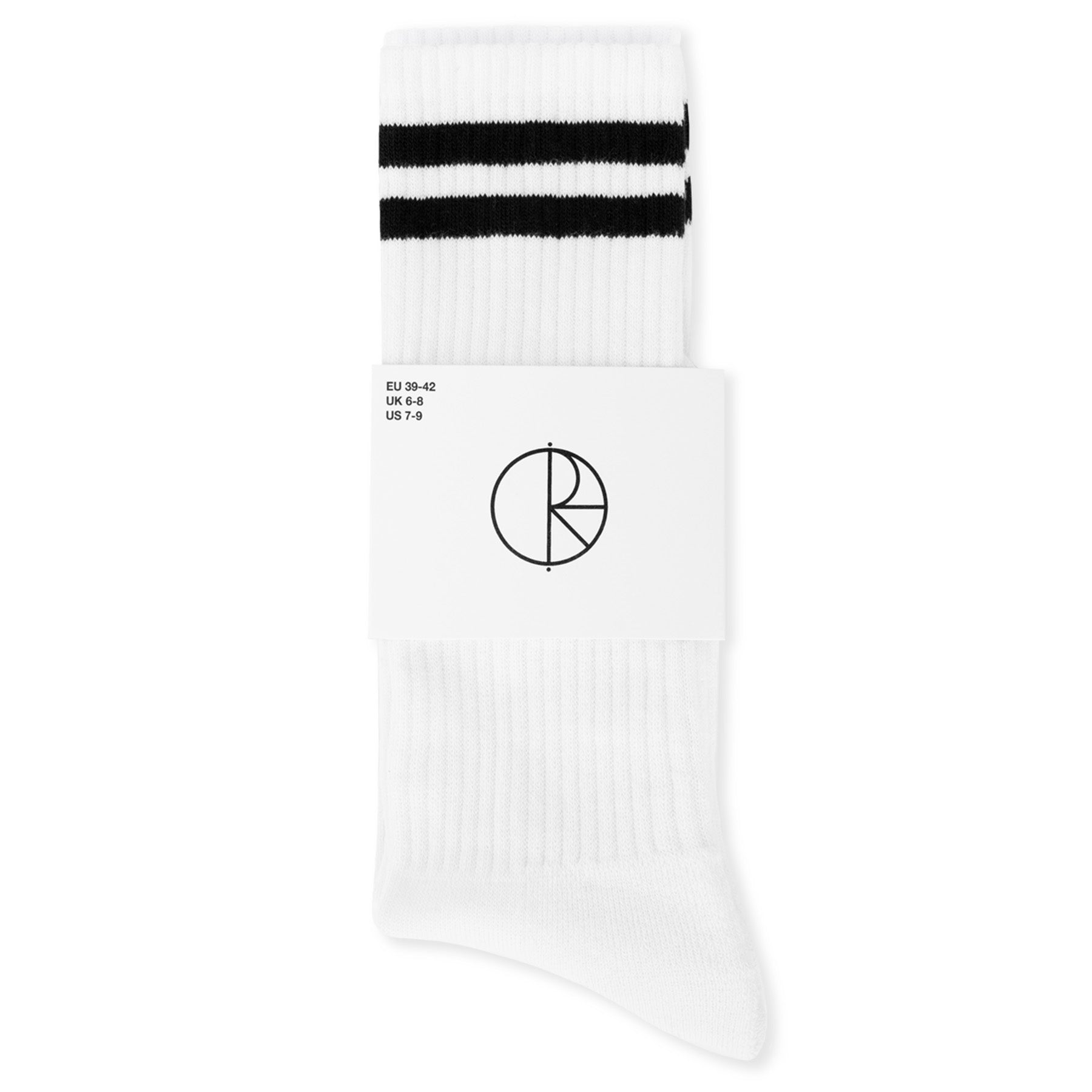 Polar Skate Co. Rib Socks Long Happy Sad White
