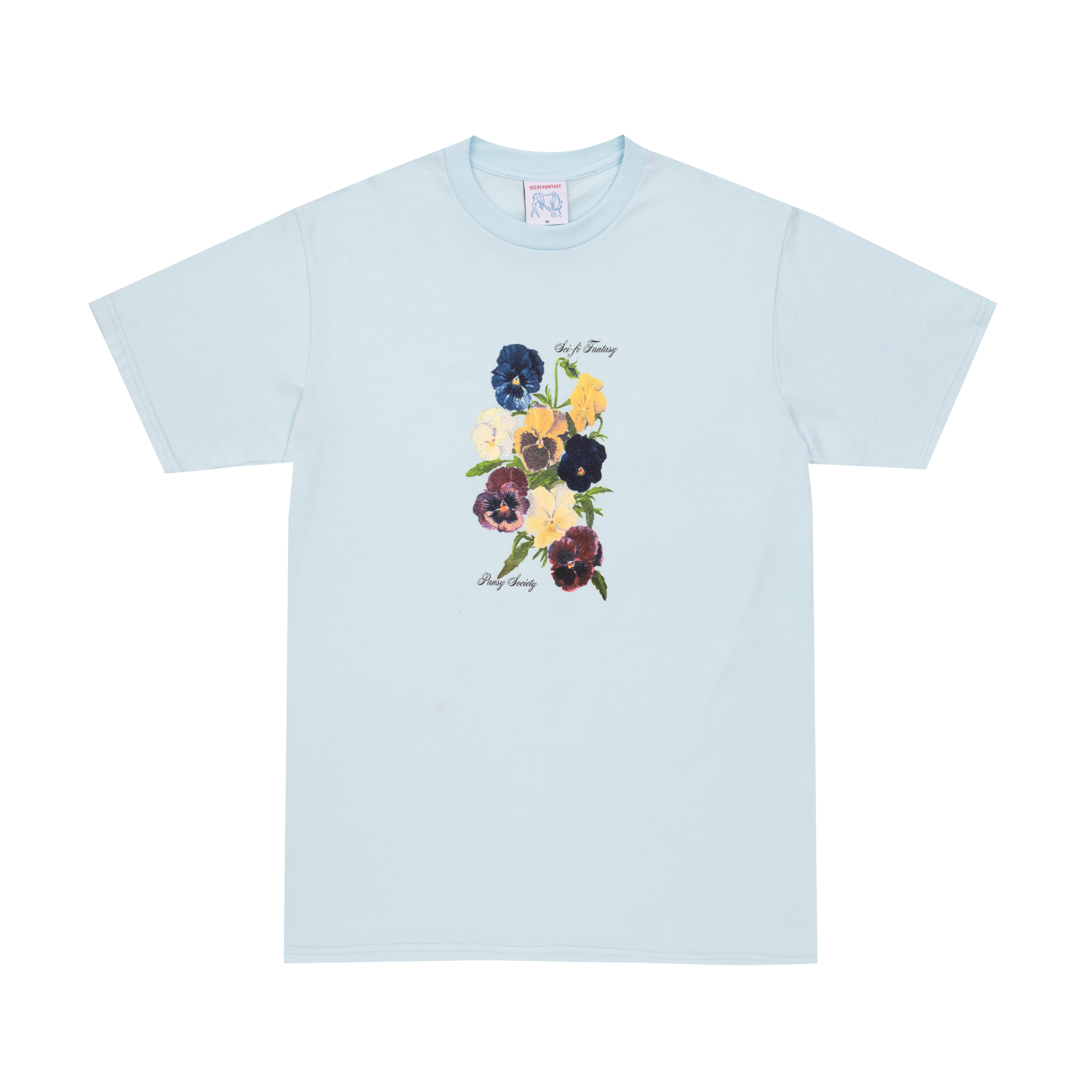 Sci-Fi Fantasy Pansy Society Tee Soft Blue
