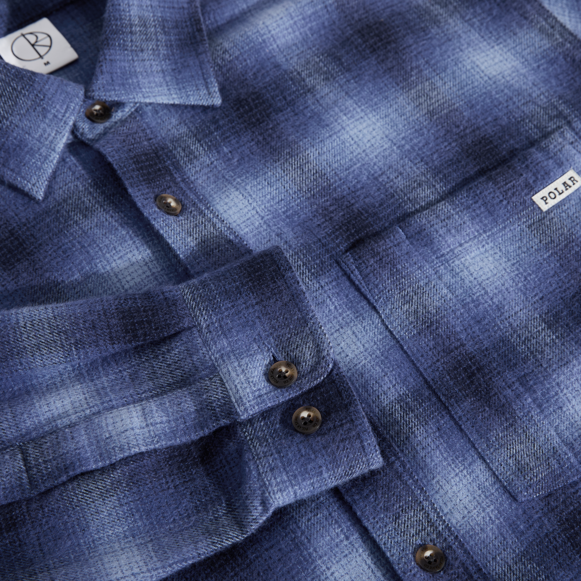 Polar Skate Co. Mitchell LS Shirt Shadow Check Blue