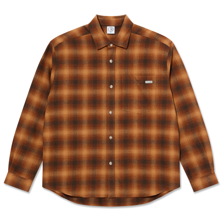 Polar Skate Co. Mitchell LS Shirt Shadow Check Caramel