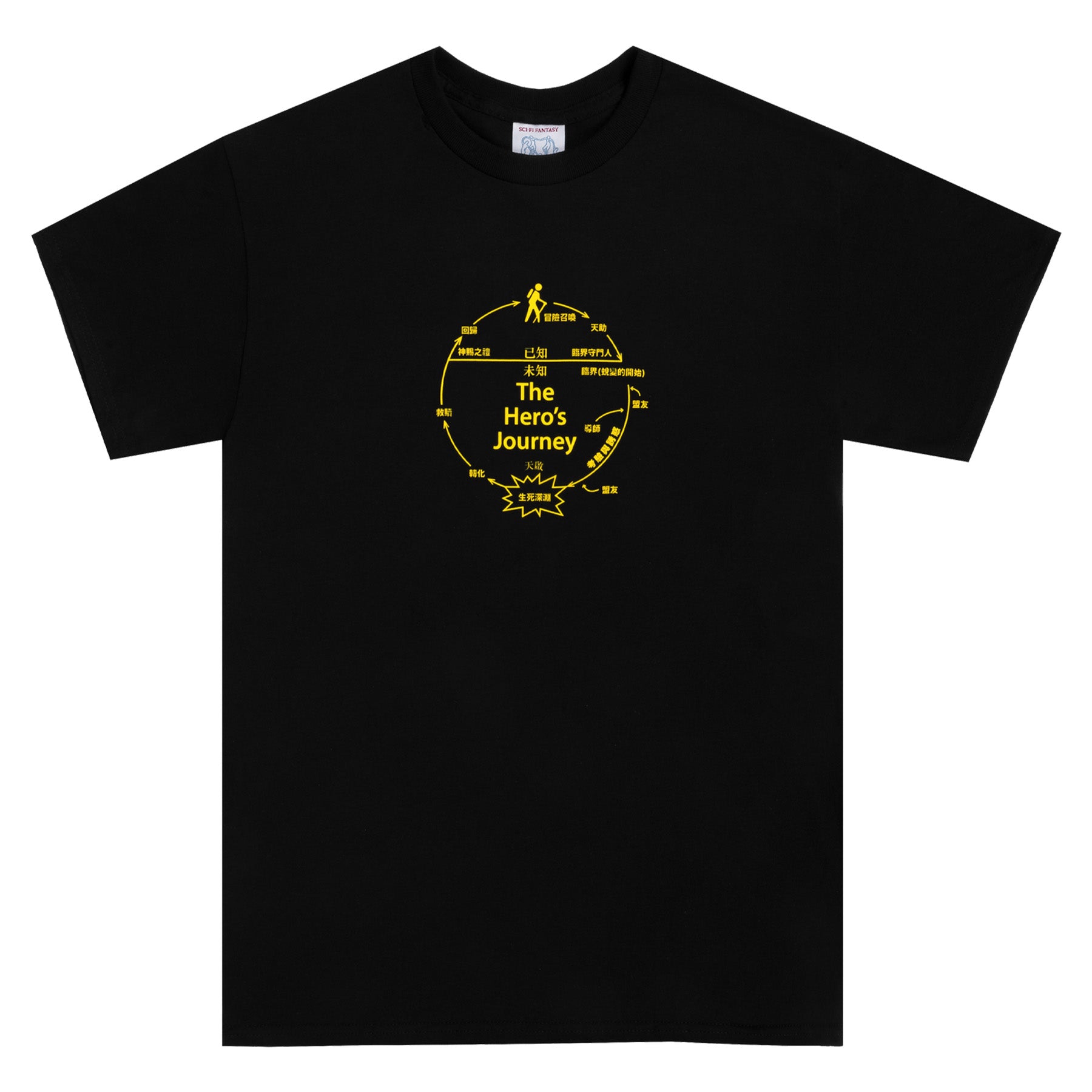 Sci-Fi Fantasy The Hero's Journey Tee Black