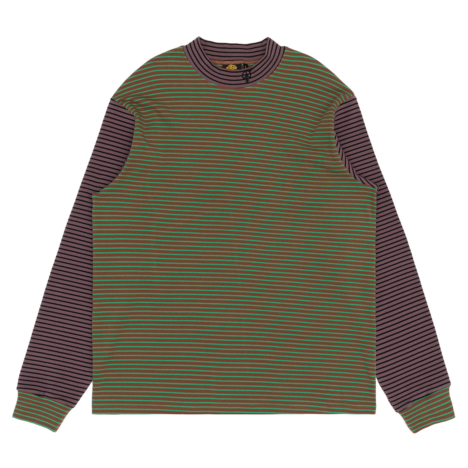 Sexhippies Striped Mock Neck 2.0 Rose/Black/Brown/Lime