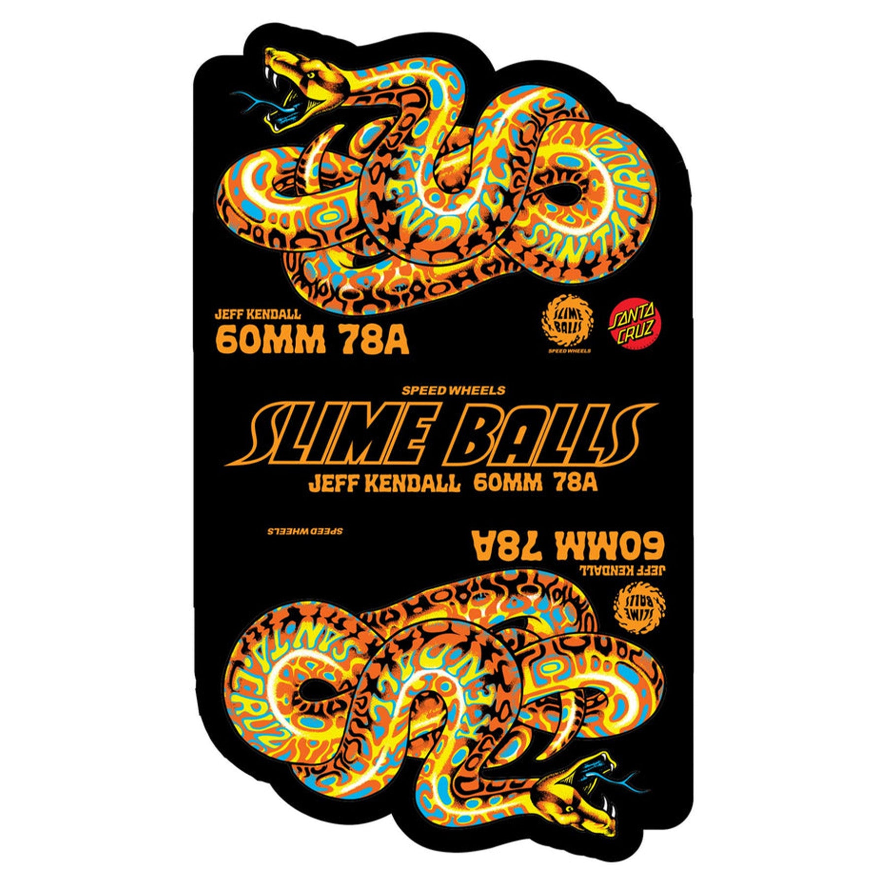 Slime Balls Wheels Kendall Snake Yellow OG Slime 60mm 78a