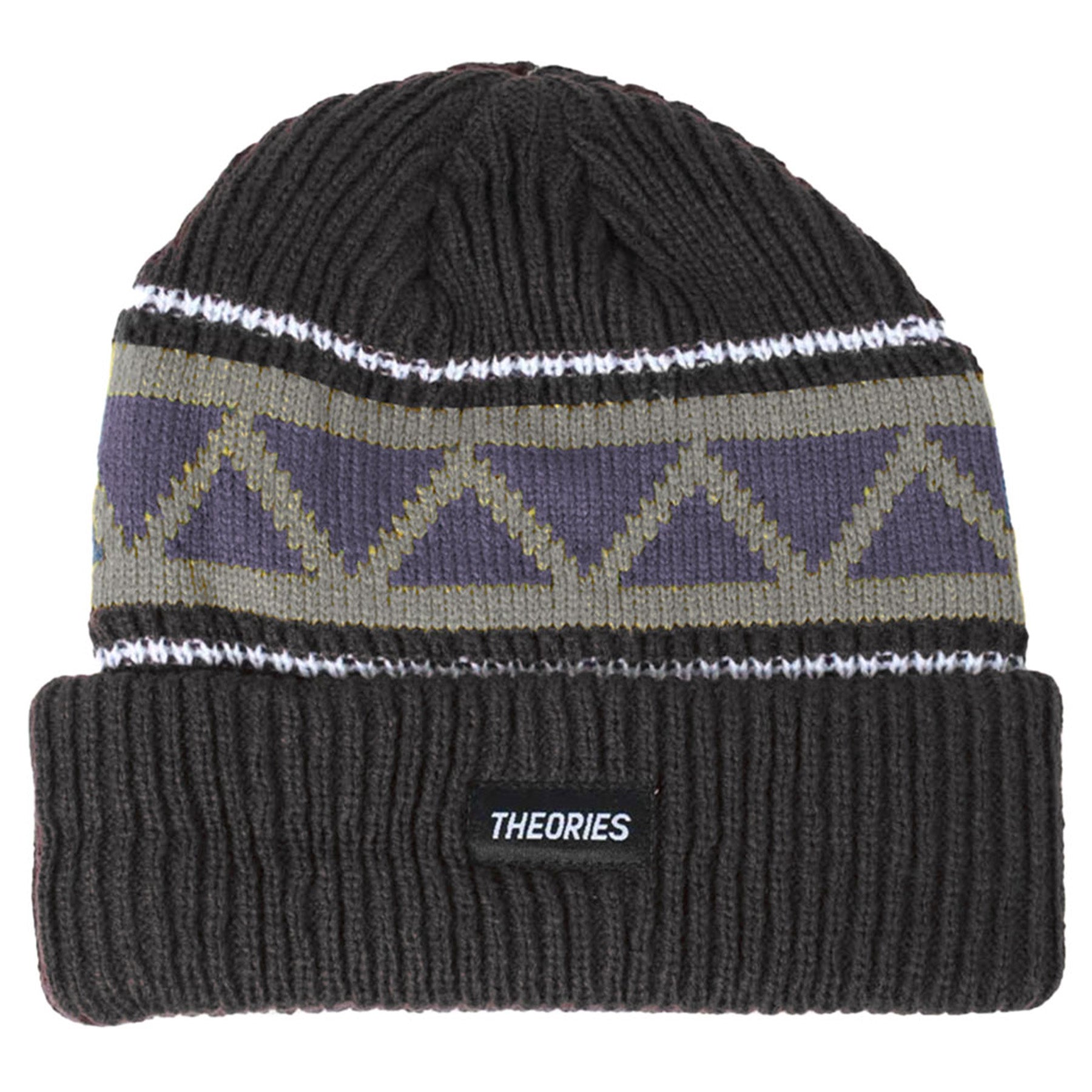 Theories Peaks Beanie Charcoal/Lavender