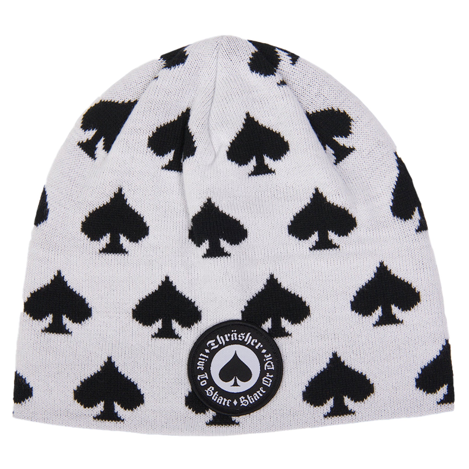 Thrasher Oath Skully Beanie White