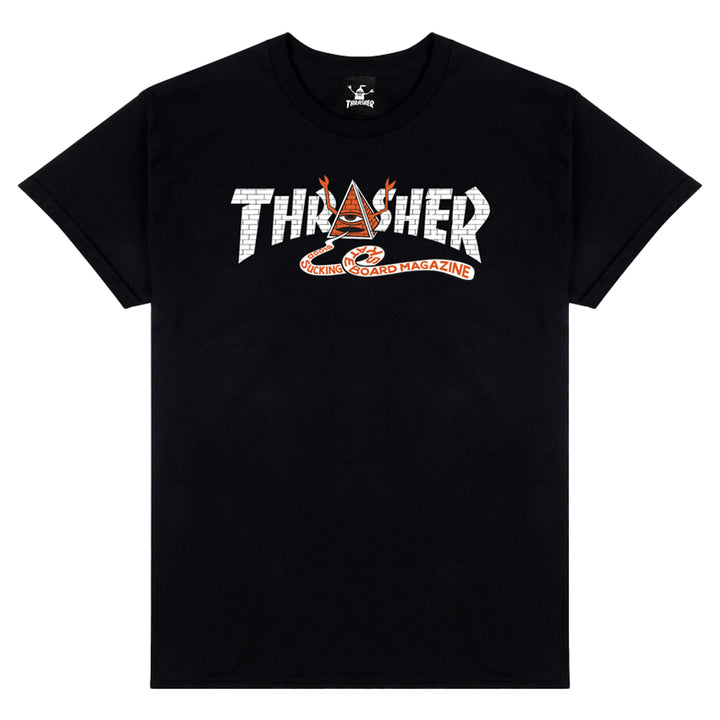 Thrasher X Toy Machine Pyramid Tee Black