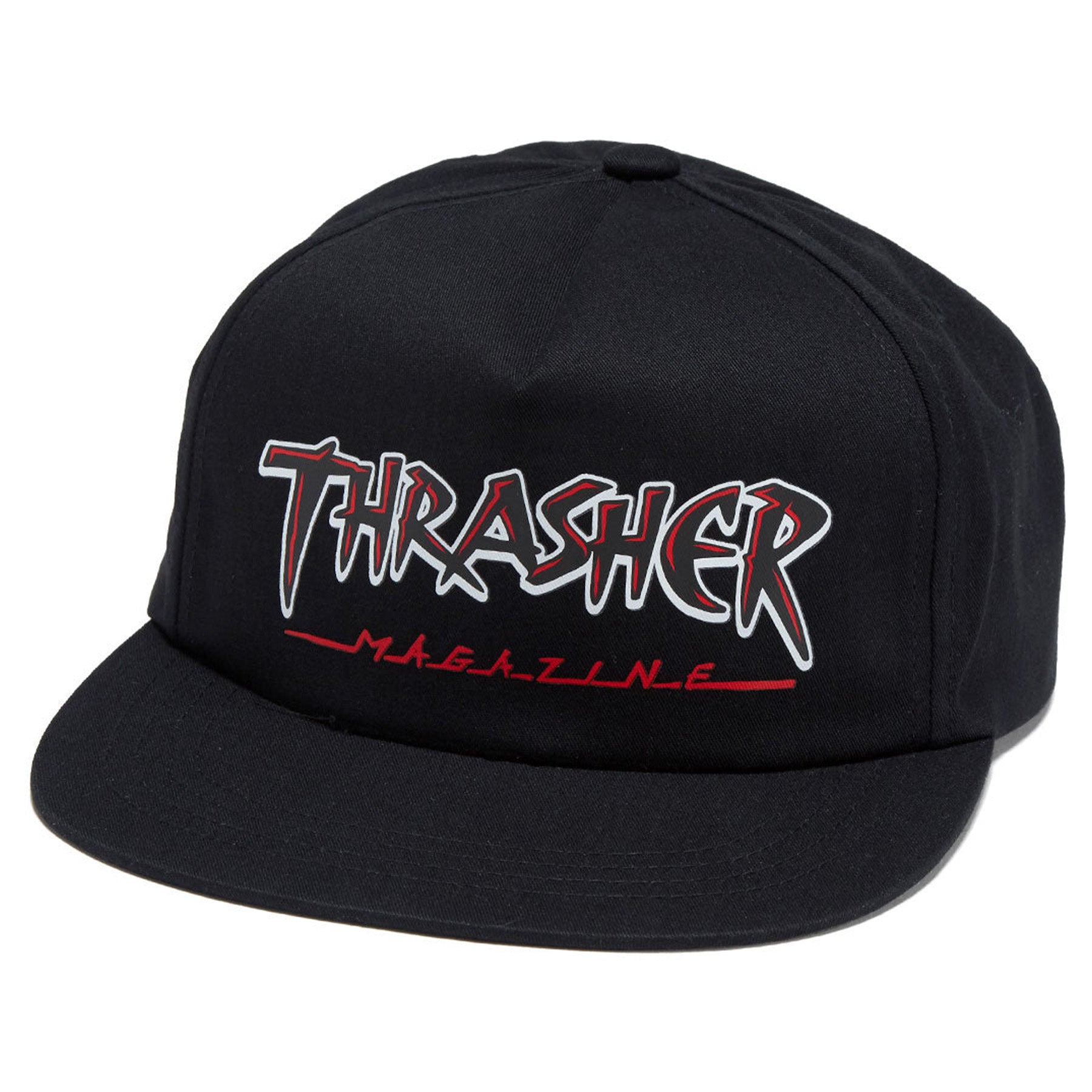Thrasher Slash Snapback Hat Black