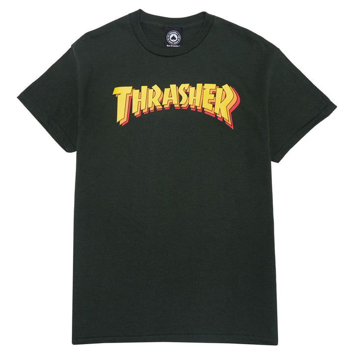 Thrasher Stacked Tee Forest Green