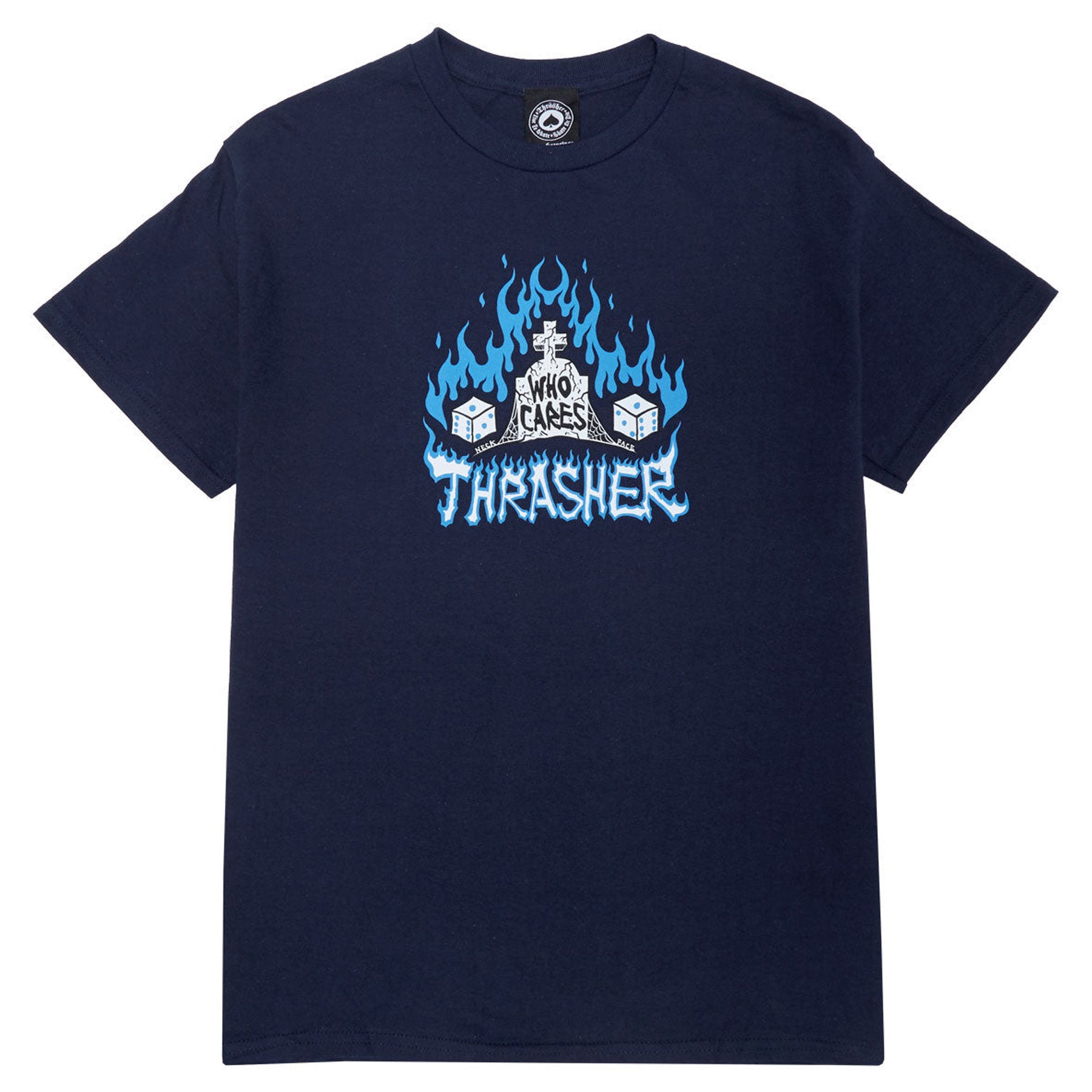 Thrasher Who Cares Neckface Tee Navy