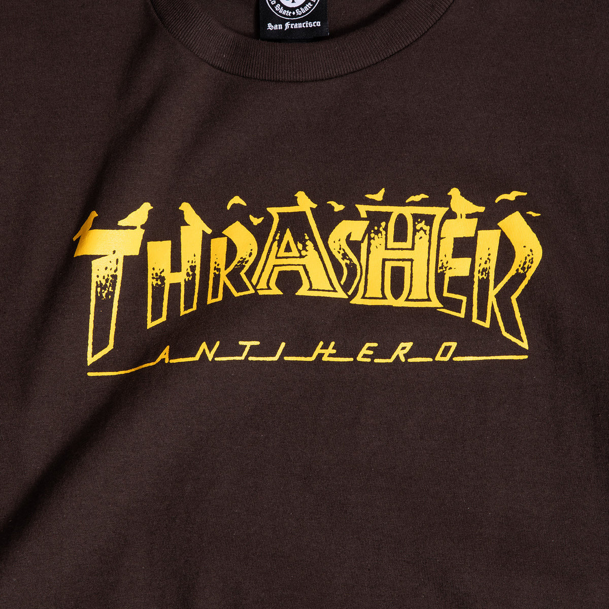 Thrasher x Antihero Pigeon Mag Tee Dark Chocolate