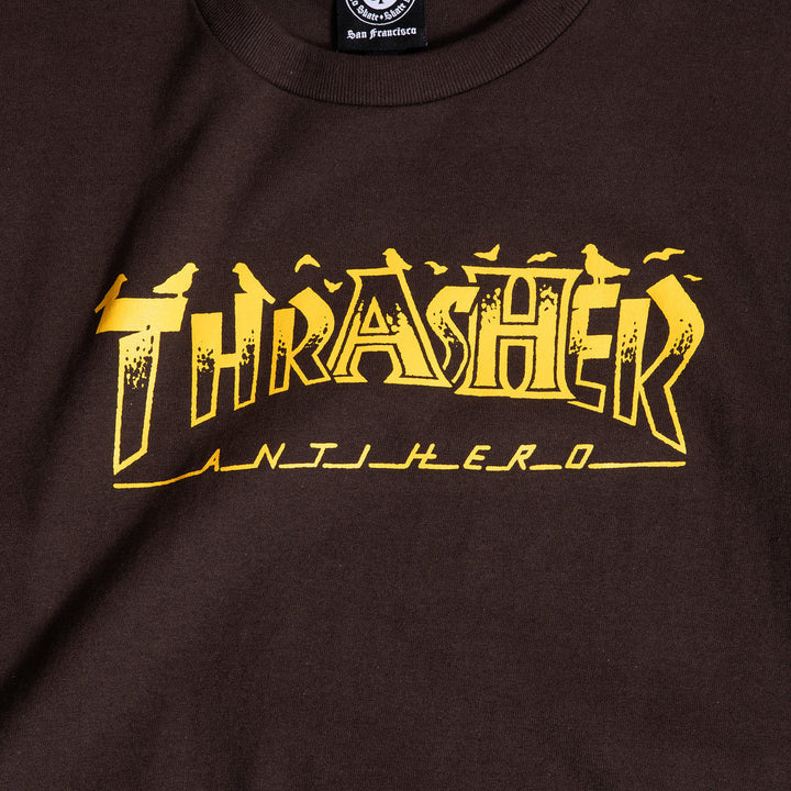 Thrasher x Antihero Pigeon Mag Tee Dark Chocolate