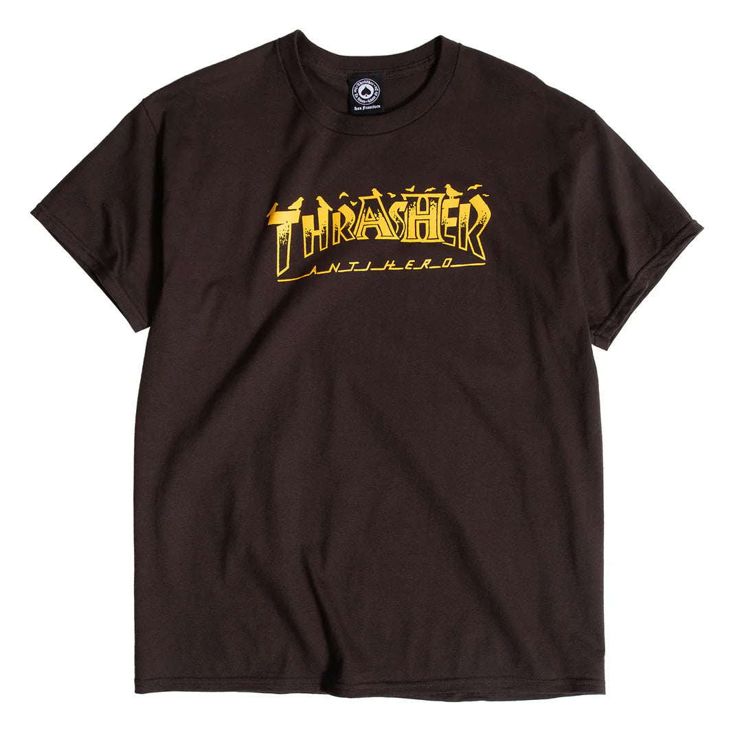 Thrasher x Antihero Pigeon Mag Tee Dark Chocolate