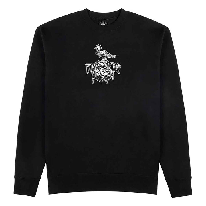 Thrasher x Antihero Cover The Earth Crewneck Sweatshirt Black