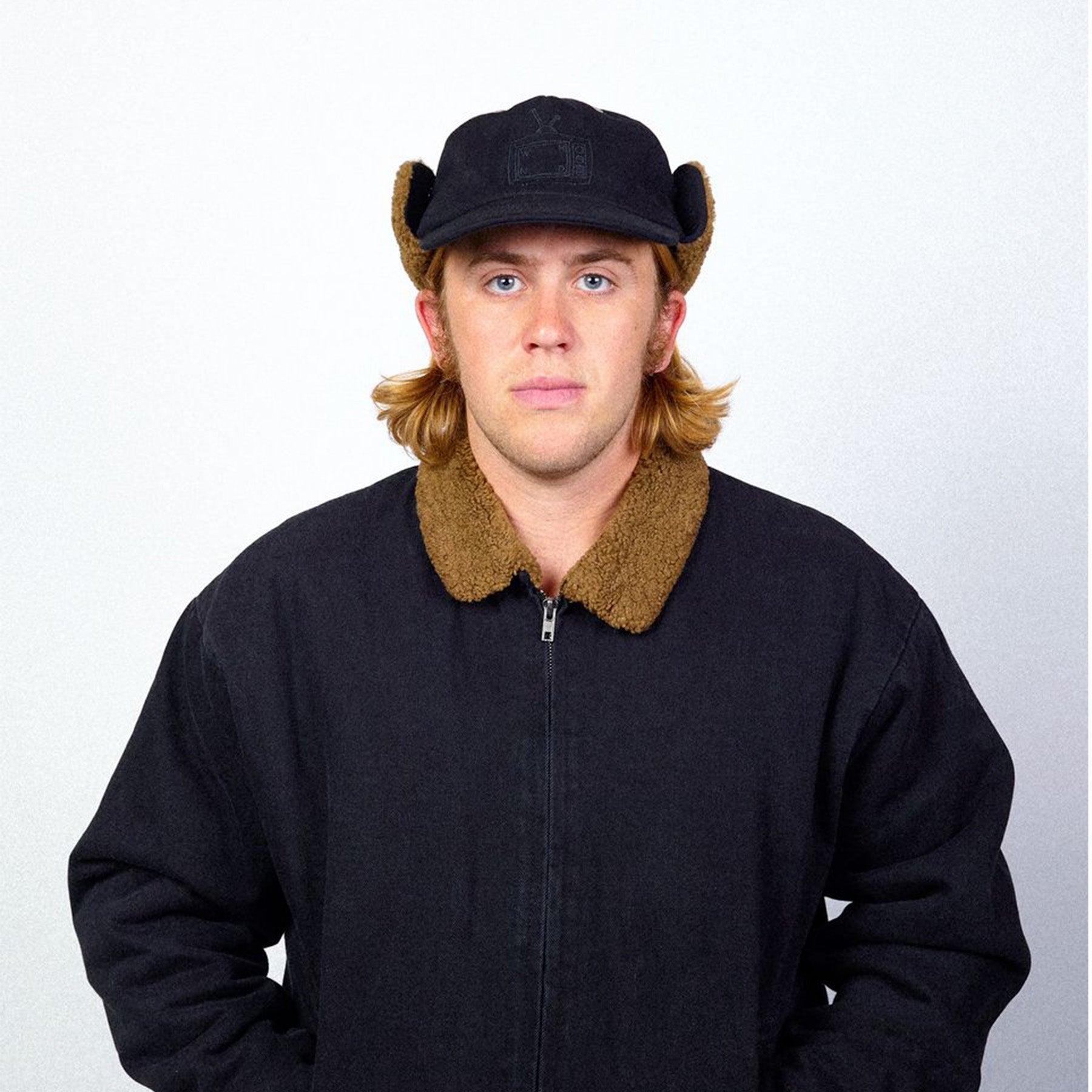 WKND Sherpa Lined Denim Zip Jacket Washed Black