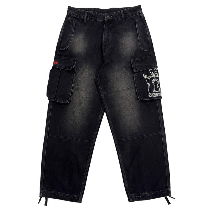 WKND Techie Denim Cargo Jeans Black