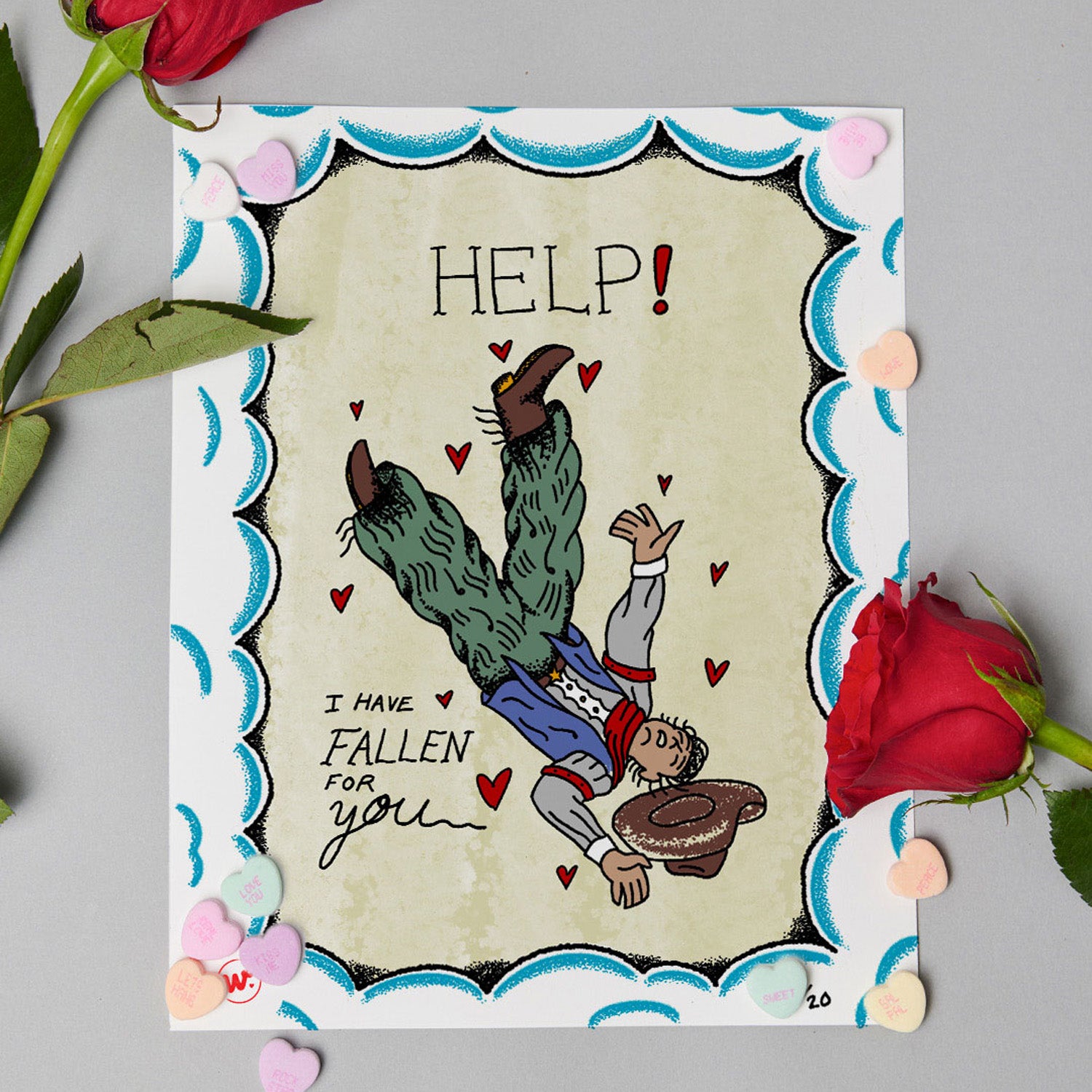 Window Seat Studio Works 8x10 Valentine&#39;s Day Card - Fallen 4 U